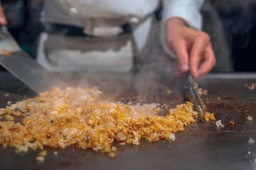 【#料理】鉄板焼で作るガーリックライス