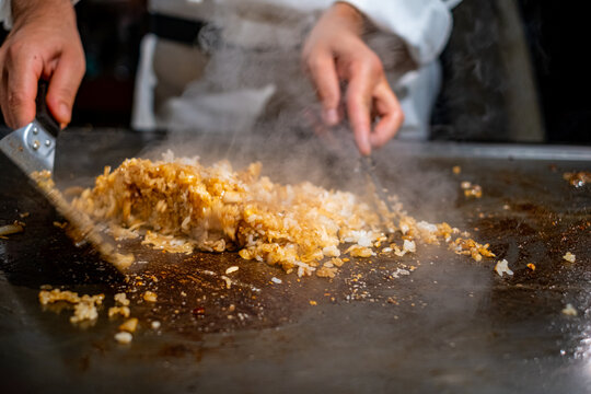 【#料理】鉄板焼で作るガーリックライス