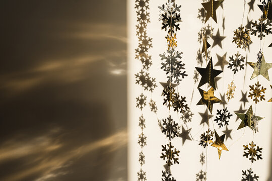 Christmas gold garland.