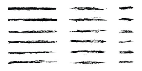 set of ink paint brush stroke artistic design elements collection