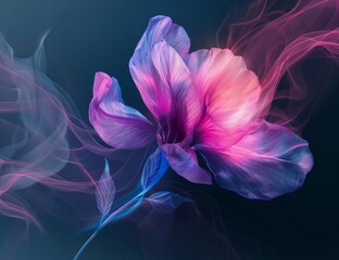 Lebanese cyclamen flower combined with chromatic waves