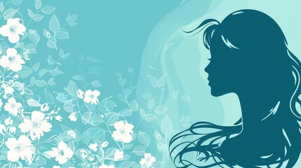 Silhouette of a woman on a blue background