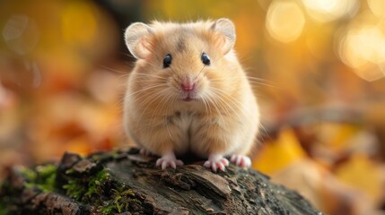 A Charming Hamster Set Against a Natural Background with Space for Text
