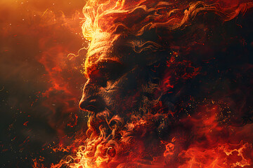 Prometheus the God of Fire - obrazy, fototapety, plakaty