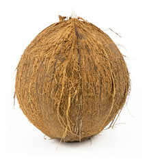 A whole coconut. Coconut isolated on white background.