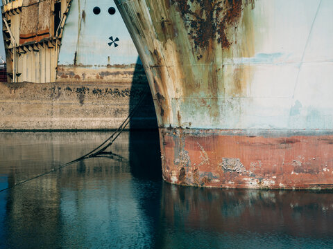 Derelict ships ready for demolition