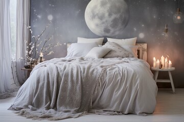Celestial Dreamscape: Bedspread Delights & Dreamy Hues for Serene Bedroom Decor