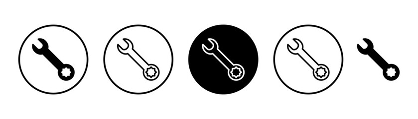 wrench icon vector isolated on white background. Wrench vector icon. Spanner symbol - obrazy, fototapety, plakaty