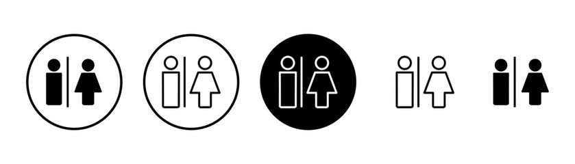 Toilet icon vector isolated on white background. Toilet sign. Man and woman restroom sign vector. Male and female icon