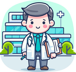 Hospital illustration artificial intelligence generation.