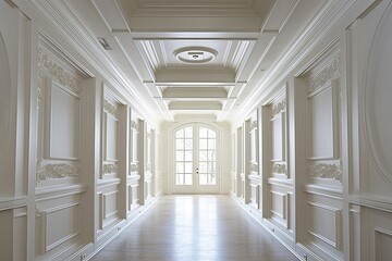 Coffered Victorian Hallway: Heritage Architecture Detail Inspiration - obrazy, fototapety, plakaty