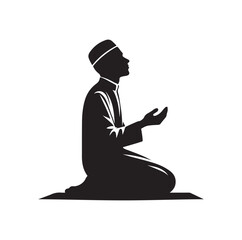 muslim Praying silhouette. praying symbol  vector illustration