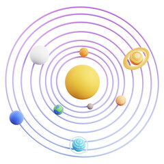 3D Solar System Illustration