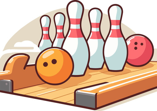 Bowling illustration created by artificial intelligence.