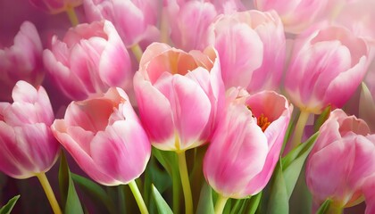 Close-Up of Pink Tulips in Soft Light