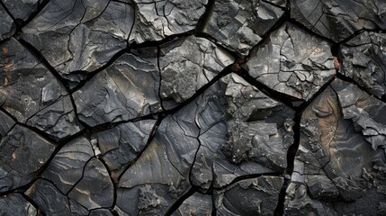 Grey and black volcanic rock texture for natural backgrounds - obrazy, fototapety, plakaty