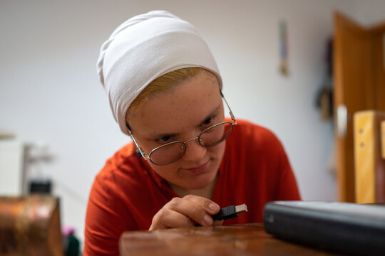 Student Inserting USB Cable