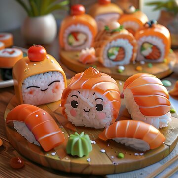 Cartoon sushi 3D squishy feel