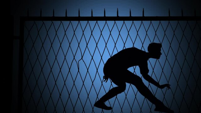 Sneaking man silhouette