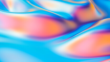 Holographic chrome gradient waves abstract background. 