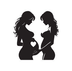 Pregnant woman vector silhouette vector illustration isolated on white background