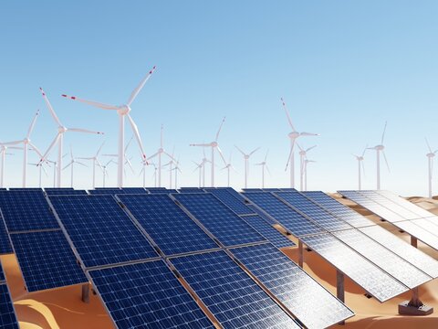 Renewable energy power plants in Sahara