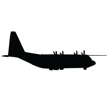 recommend clip art: silhouette of military transport airplane