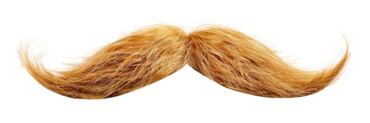 Blonde moustache isolated on transparent background.
