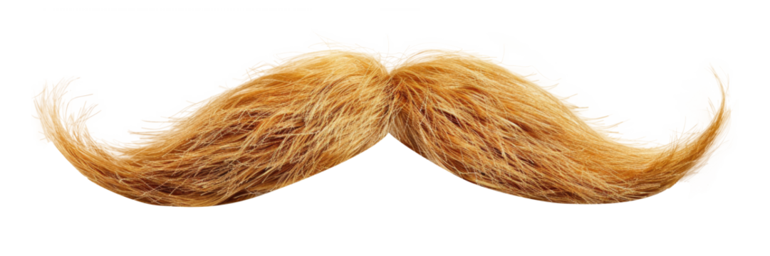 Blonde moustache isolated on transparent background. - Powered by Adobe