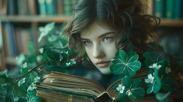 St Patrick's Day Book Club: Discussing Green Books with a Festive Twist. Concept Book Discussions, St Patrick's Day, Green Books, Festive Theme, Virtual Book Club - Powered by Adobe