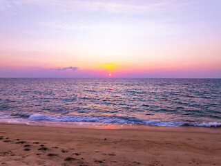 Landscape Sunset sky,Nature beautiful Light Sunset or sunrise over sea surface