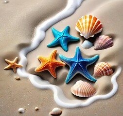 Fototapeta na wymiar starfish on the sand