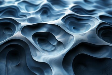 Obraz premium A serene image of ripples in a blue texture with a contrasted shadow square imposed on top
