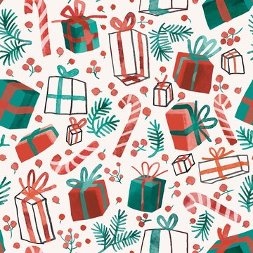 CHRISTMAS CARD with present gifts 