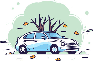 Detailed Vector Illustration of a Car Accident with Airbags Deployed and Smoke Rising