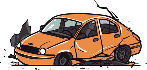 Graphic Representation of a Rear End Collision at a Red Traffic Light