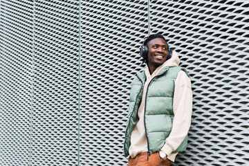 Black man with headphones