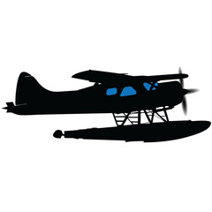 A floatplane in silhouette