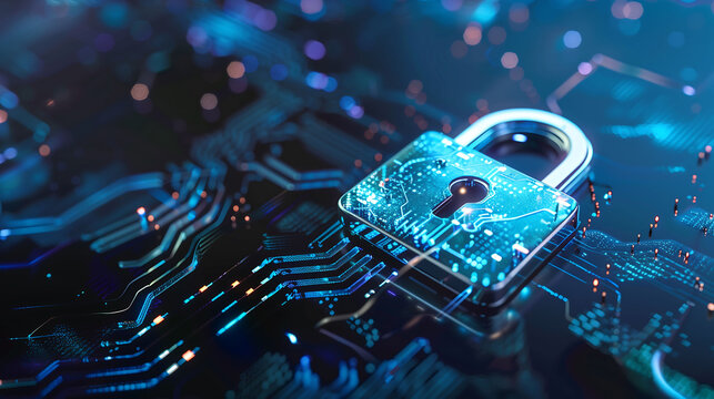 Cyber security technology for computing system background, network protection concept.