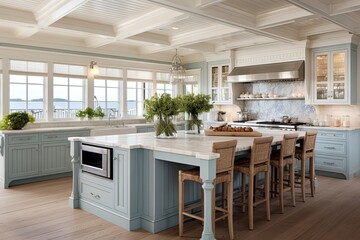 Blue and White Coastal Art: Charming Cape Cod Kitchen Designs