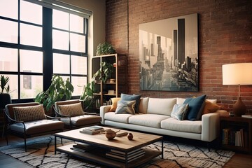 Geometric Glamor: Chic Urban Loft Living Room Concepts with a Modern Touch