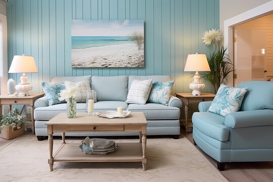 Coastal Grandmother Style Living Room Decor: Charming Cottage Furniture Delights