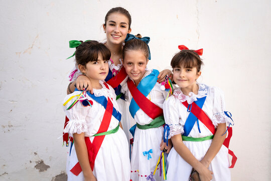 Portrait of four happy friends