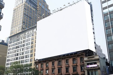Obraz premium A Big white clear billboard in city 