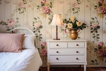 Cottagecore Bedroom Bliss: Hardwood Floors and Floral Wallpaper Inspirations