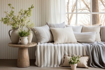Cottagecore Bedroom Inspirations: Ticking Stripe Delights and Layered Textures