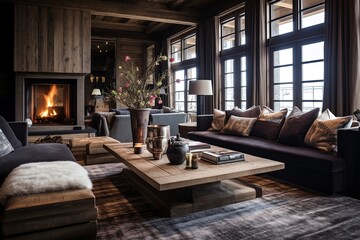 Alpine Escape: Cozy Chalet Living Room Ideas - Ski Lodge Inspired Decor