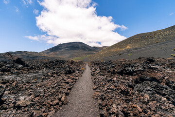 hard and rocky lava trail 