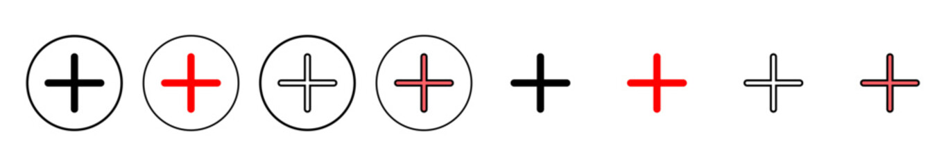 Fototapeta premium Plus Icon vector illustration. Add plus sign and symbol