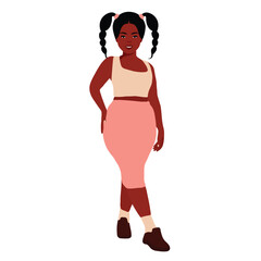 Young stylish black woman in elegant style vector